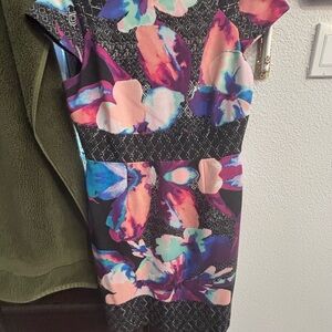 ANTONIO MELANI Pink and Orange Sheath Mini Dress